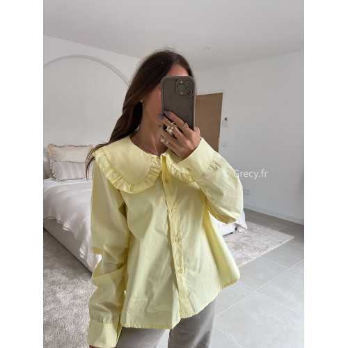 Chemise col Claudine jaune