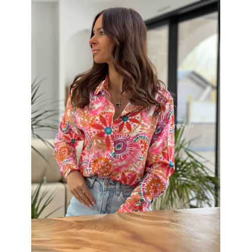Chemise rose orange