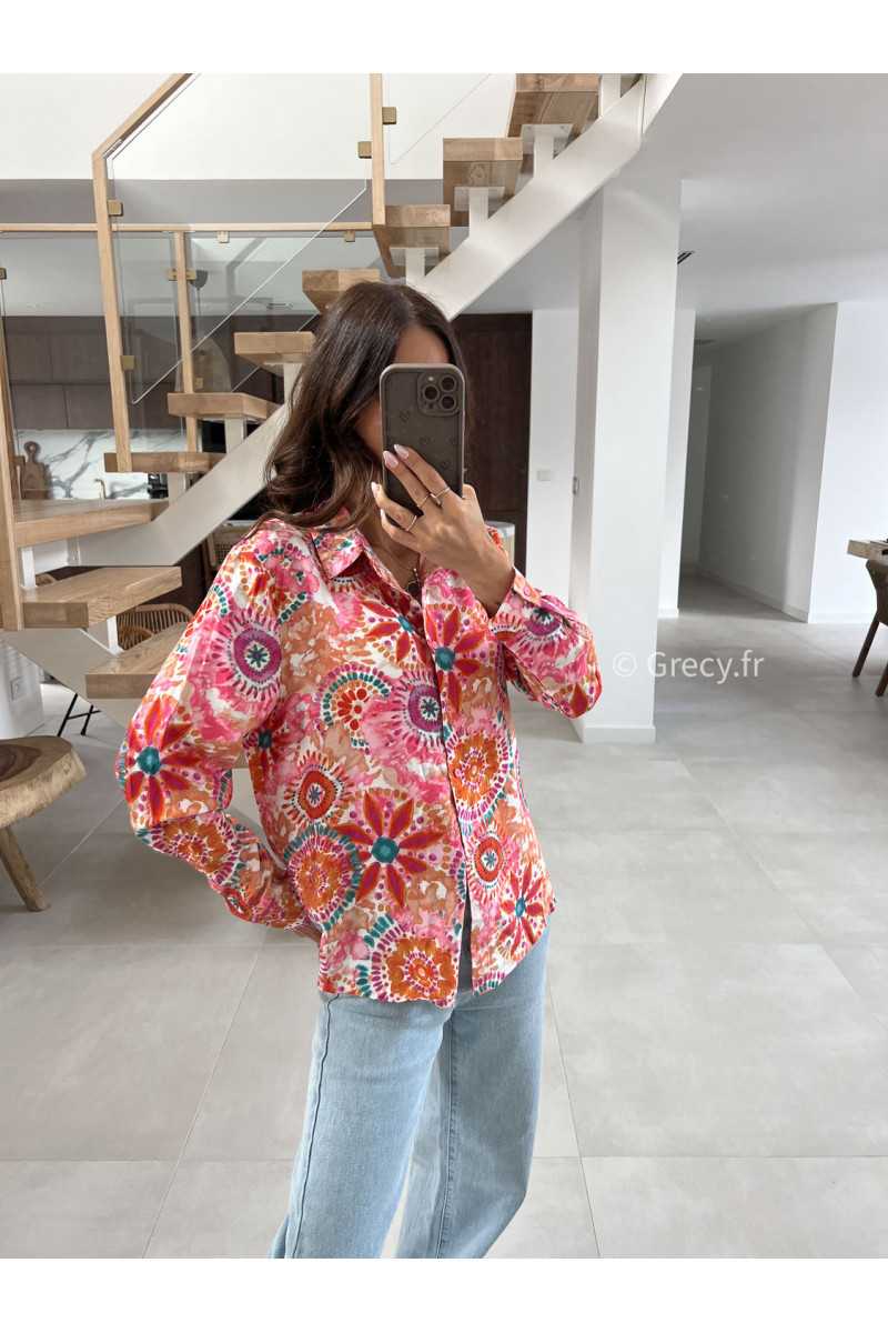 Chemise rose orange colorée juicy grecy mode tendance printemps été 2025 look intemporel