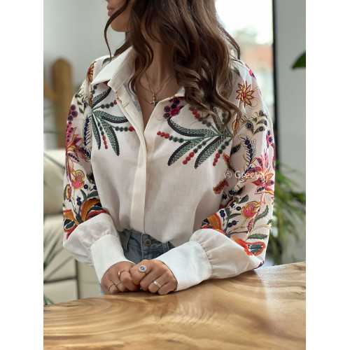 Chemise oversize motifs colorés