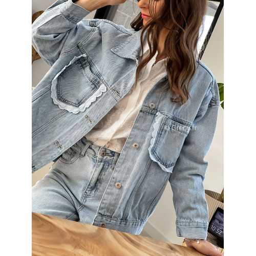 Veste jean broderies grecy mode look printemps été 2025 tendance