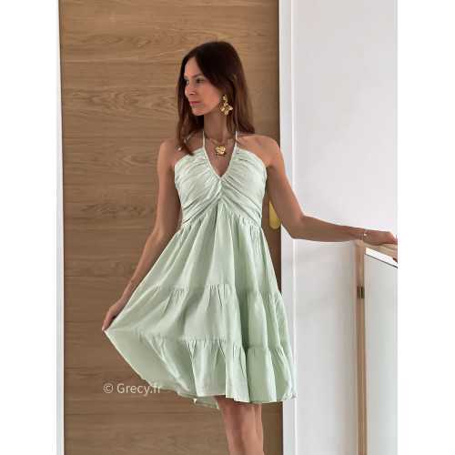 Robe fluide vert pastel