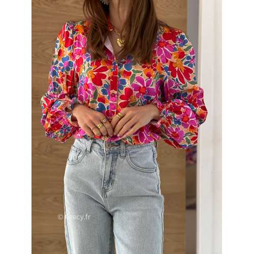 Chemise fleurie colorée printemps été 2025 mode tendance grecy