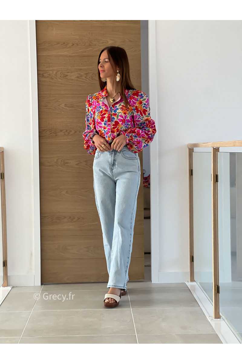 Chemise fleurie colorée printemps été 2025 mode tendance grecy