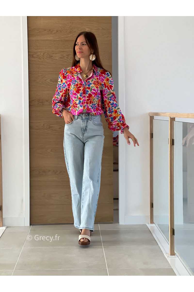 Chemise fleurie colorée printemps été 2025 mode tendance grecy