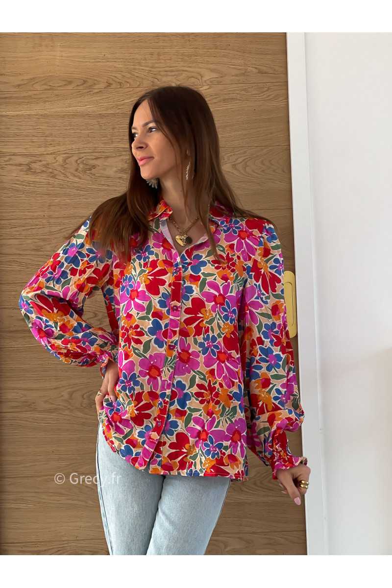 Chemise fleurie colorée printemps été 2025 mode tendance grecy
