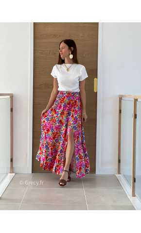 Jupe longue fleurie colorée printemps été 2025 mode tendance grecy