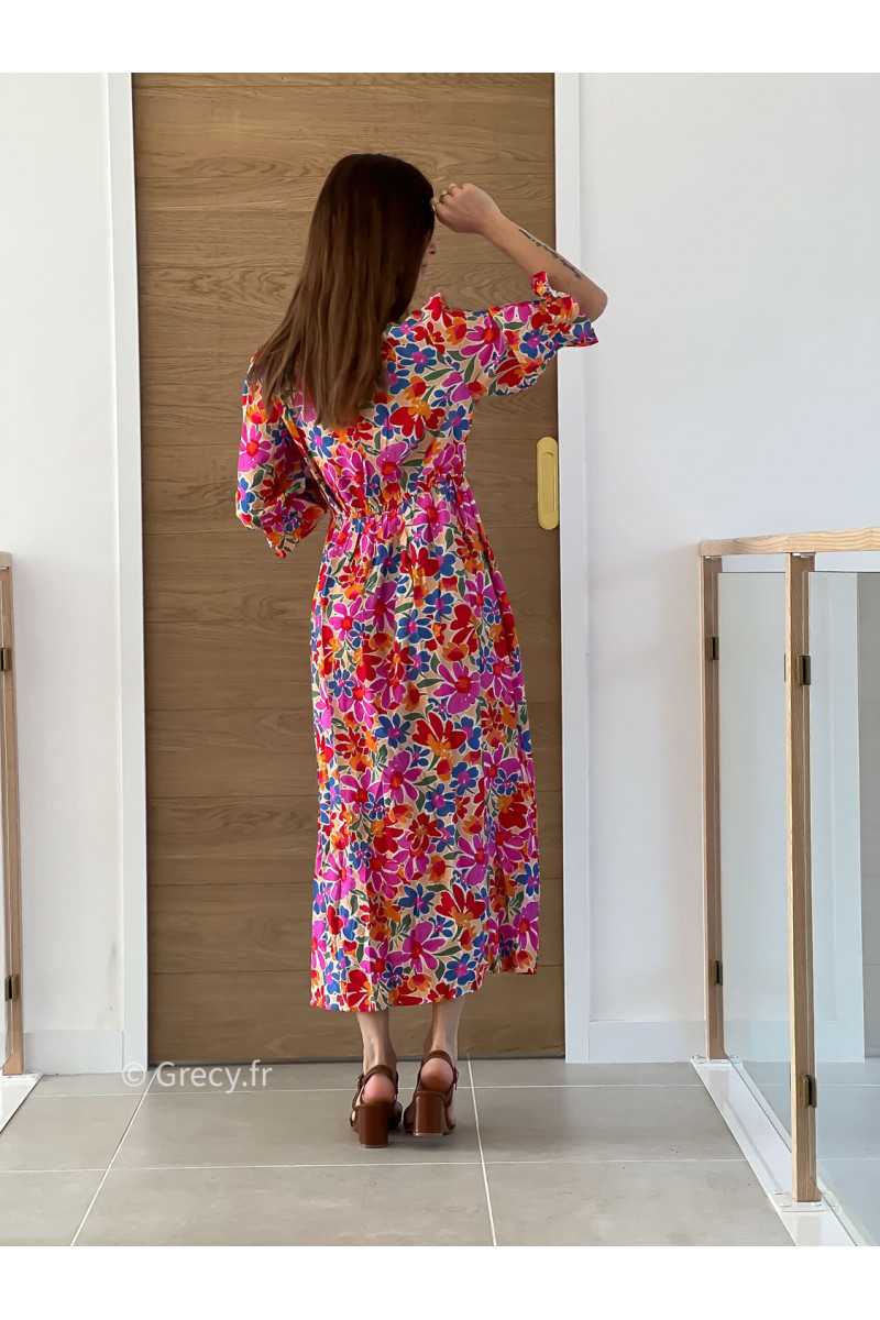 robe longue fleurie colorée printemps été 2025 mode tendance grecy