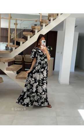 Robe longue noire et blanche mode tendance printemps été 2025 grecy chic élégant