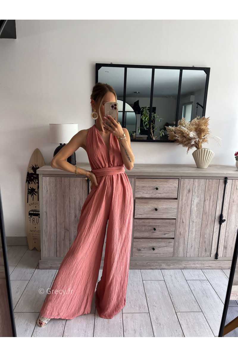 Combinaison multipositions terracotta fluide large chic soirée mode tendance grecy été 2024