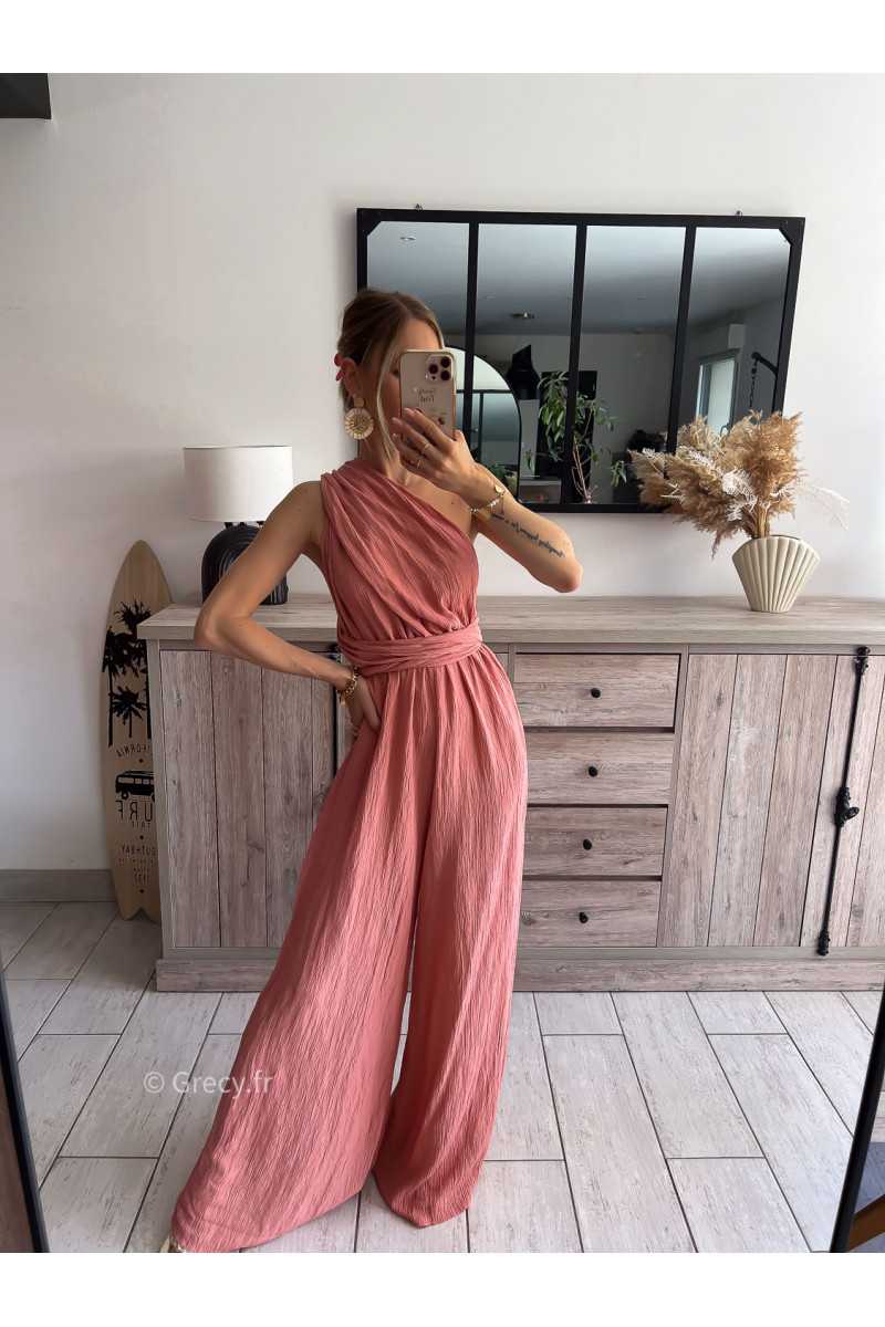 Combinaison multipositions terracotta fluide large chic soirée mode tendance grecy été 2024
