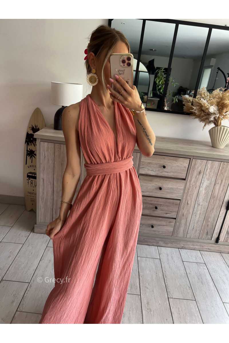Combinaison multipositions terracotta fluide large chic soirée mode tendance grecy été 2024