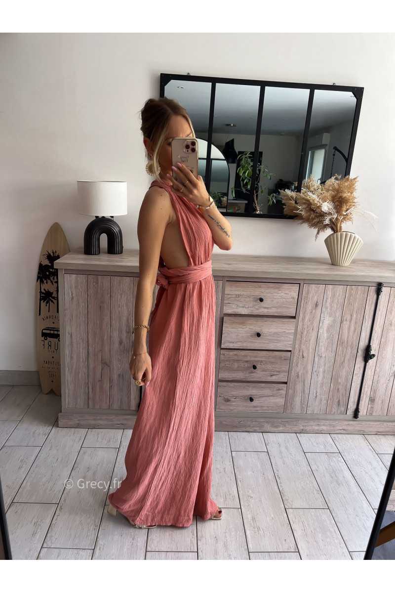 Combinaison multipositions terracotta fluide large chic soirée mode tendance grecy été 2024