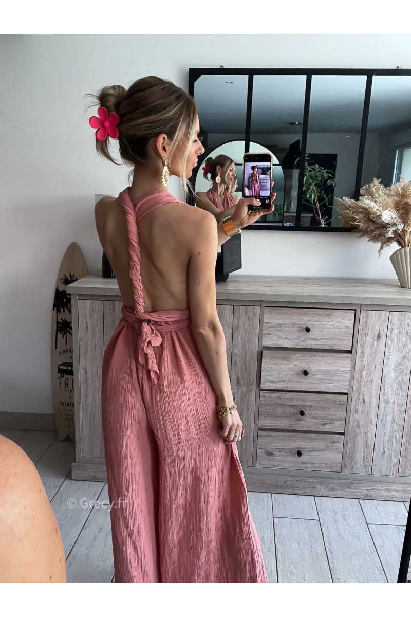 Combinaison multipositions terracotta fluide large chic soirée mode tendance grecy été 2024