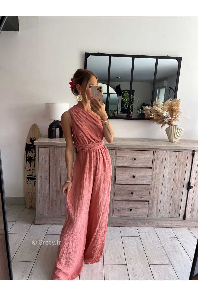 Combinaison multipositions terracotta fluide large chic soirée mode tendance grecy été 2024