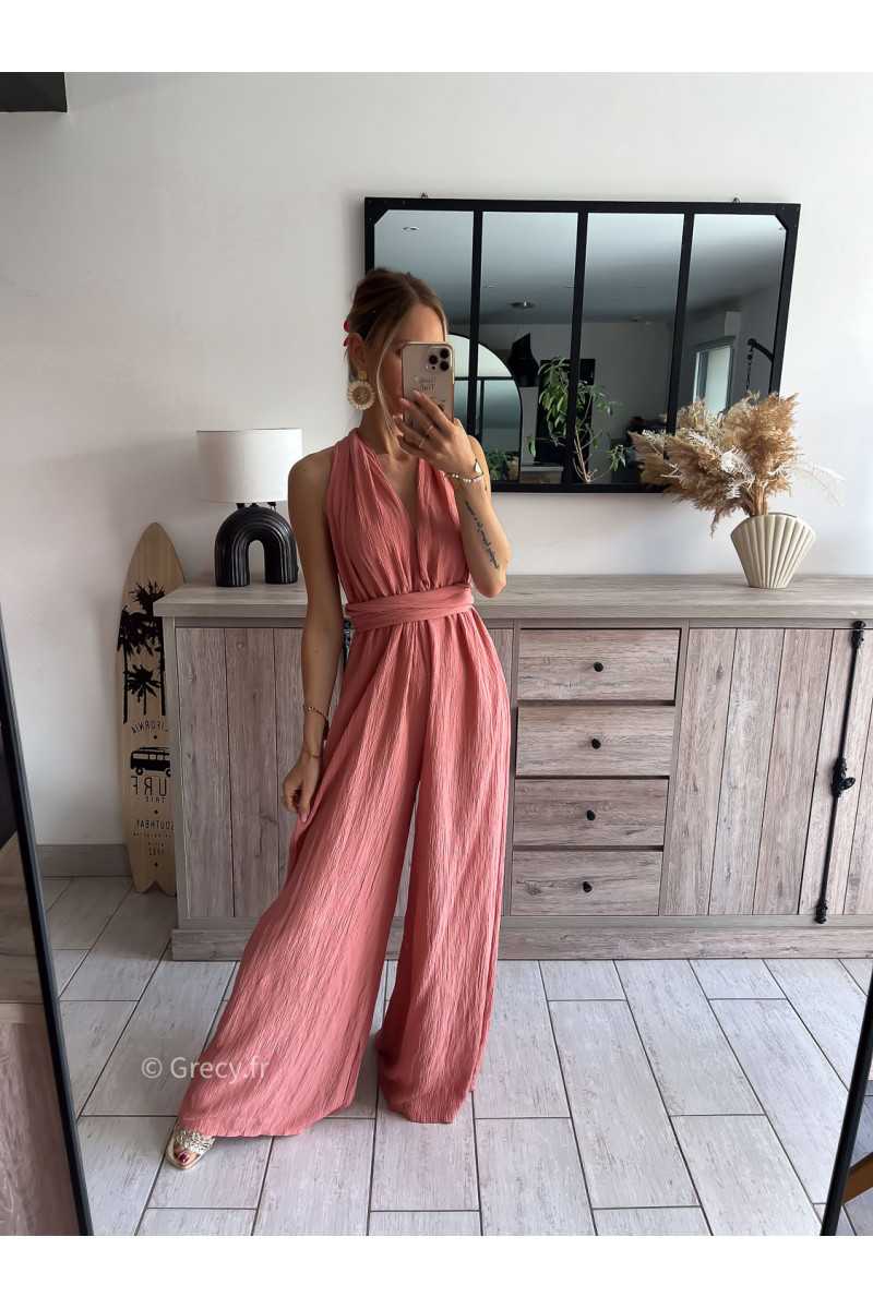 Combinaison multipositions terracotta fluide large chic soirée mode tendance grecy été 2024
