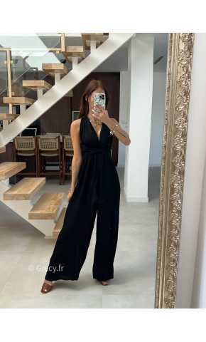 combinaison pantalon multipositions noire fluide été grecy look tenue mode tendance