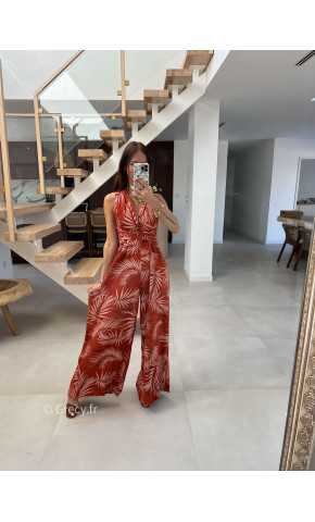 combinaison pantalon multipositions motifs terracotta fluide été grecy look tenue mode tendance