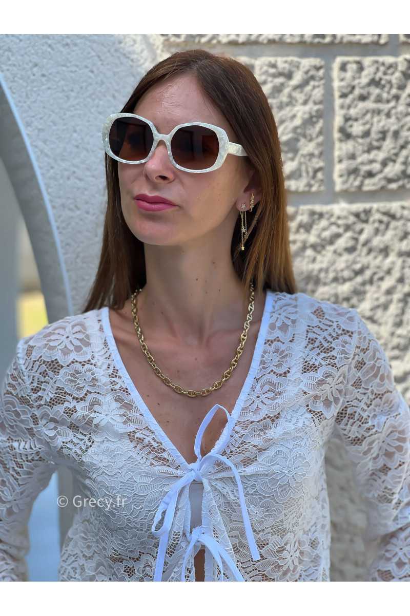 collier maille doré bijoux acier inoxydable grecy