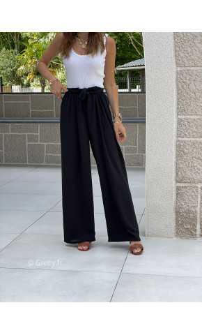 Pantalon fluide noir ceinture mode grecy tendance printemps été 2025 ootd fluide cérémonie chic