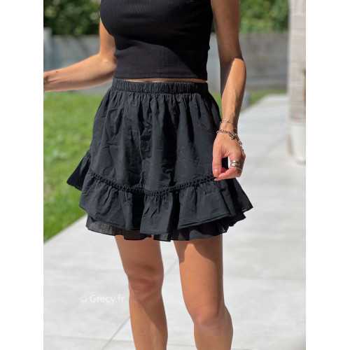 Jupe short noire mode tendance grecy printemps été 2025 basique intemporel