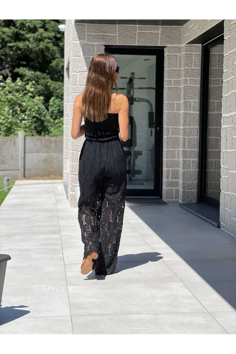 Combinaison dentelles noire bustier tendance grecy printemps été 2025 basique intemporel