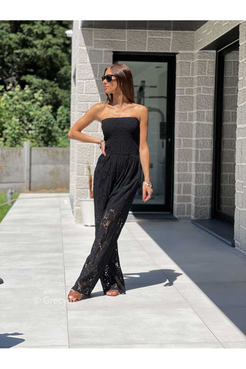 Combinaison dentelles noire bustier tendance grecy printemps été 2025 basique intemporel