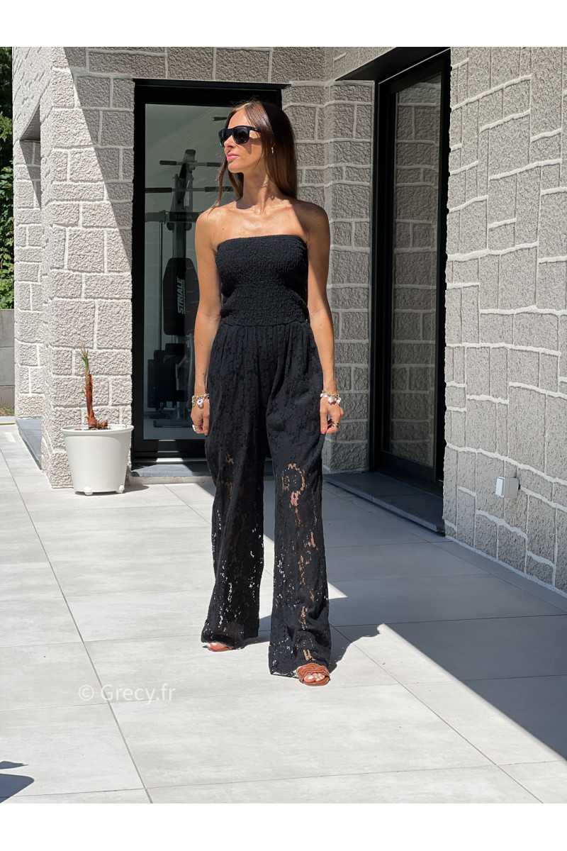 Combinaison dentelles noire bustier tendance grecy printemps été 2025 basique intemporel