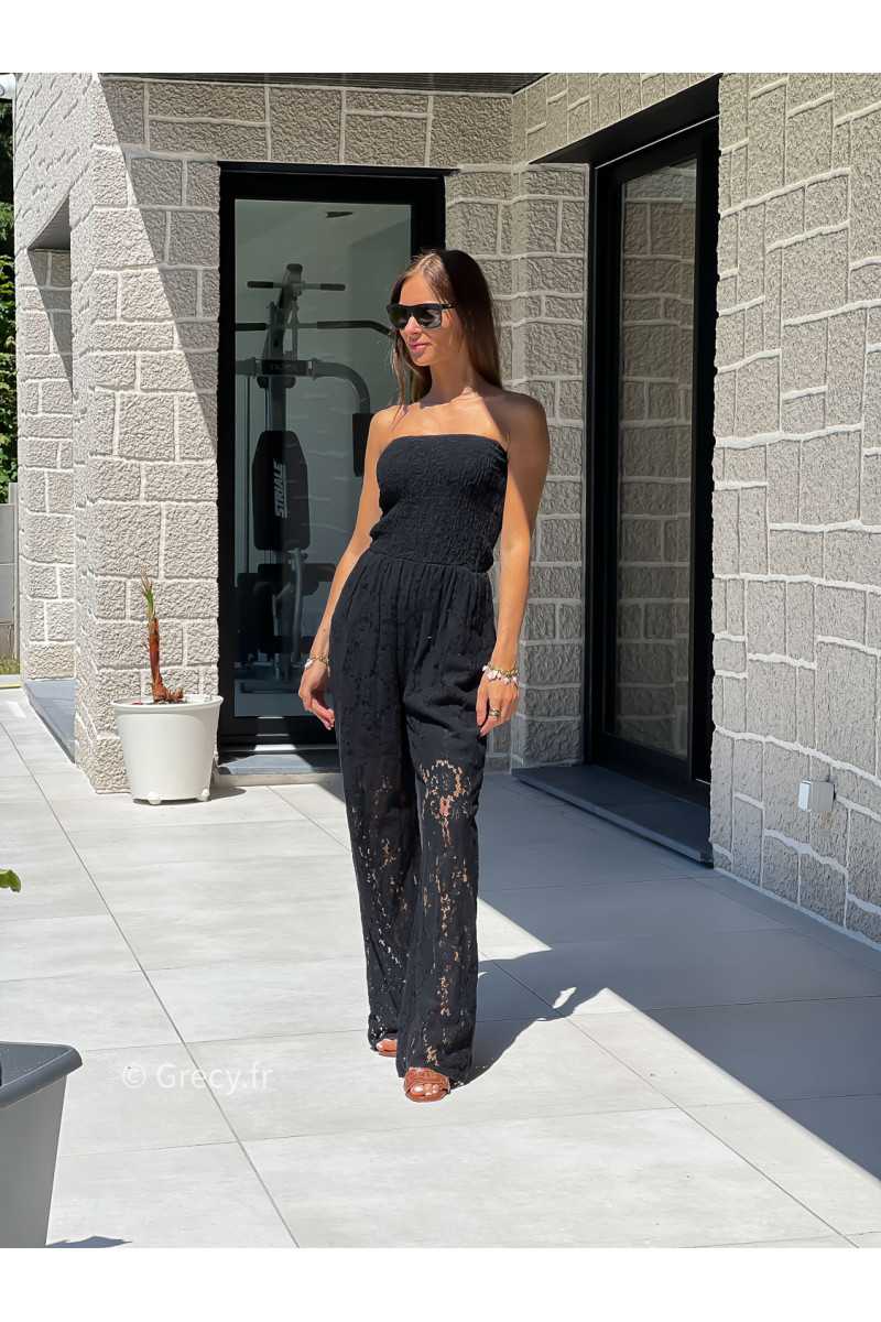 Combinaison dentelles noire bustier tendance grecy printemps été 2025 basique intemporel