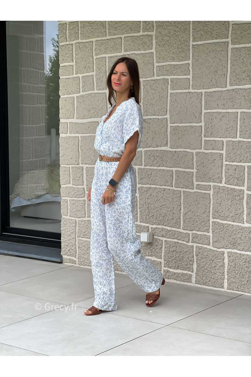 Combinaison pantalon gaze de coton fleurie printemps été mode tendance grecy zara mango