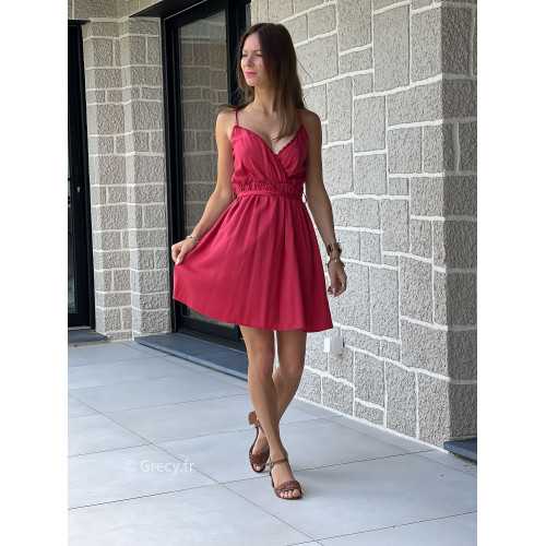 Robe rouge courte ceinturée printemps été mode tendance grecy zara mango