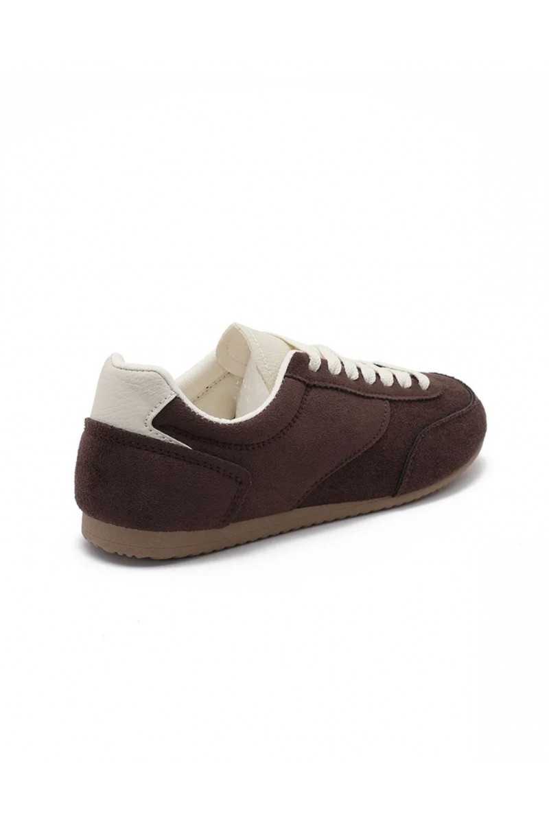 baskets marron chocolat suédine basique tendance grecy look automne hiver 2025 2026