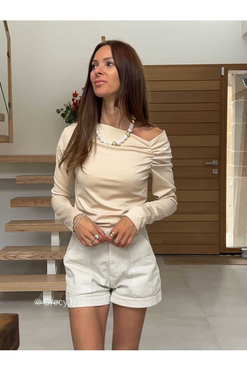 top manches longues beige basique tendance grecy look automne hiver 2025 2026