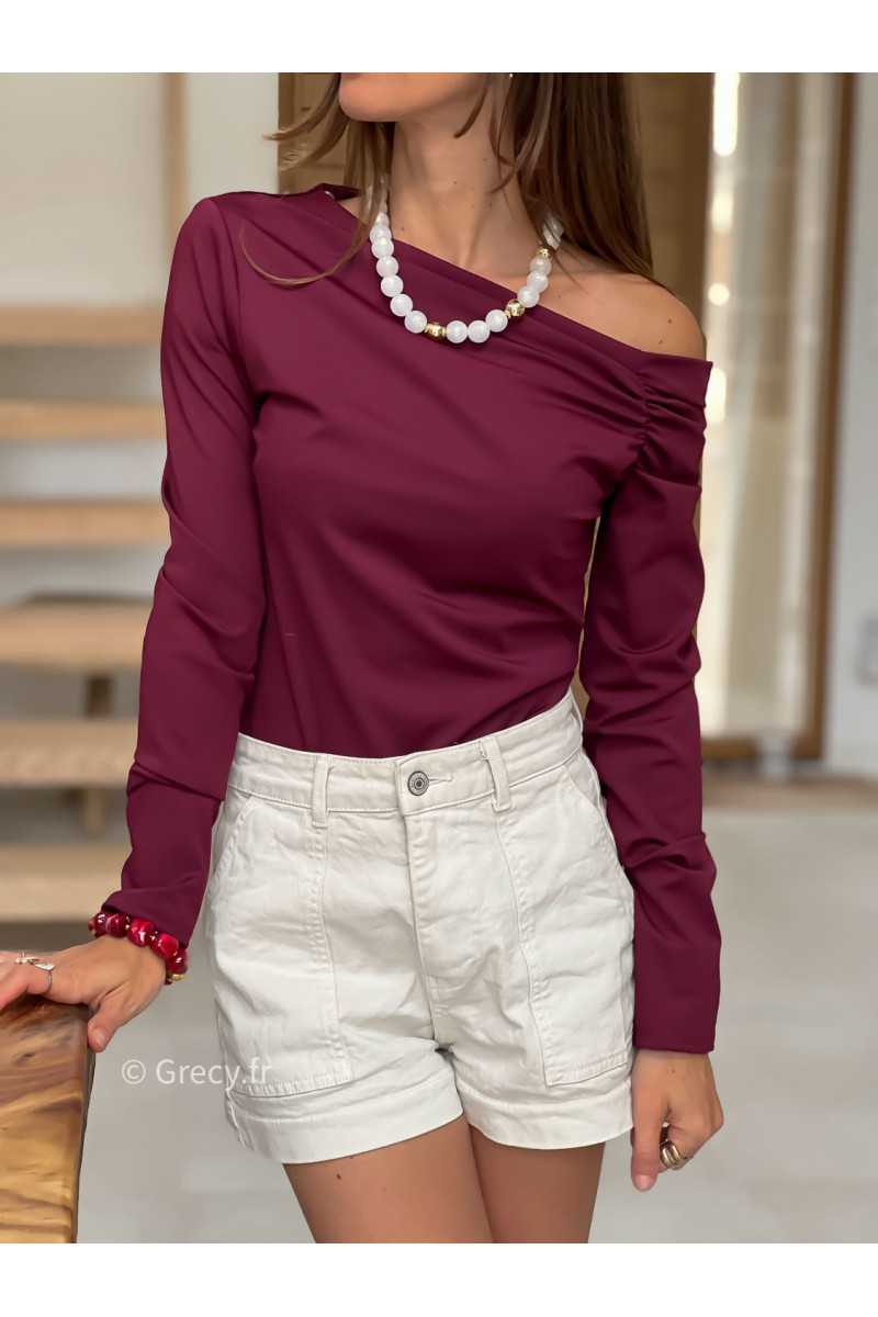 top manches longues bordeaux basique tendance grecy look automne hiver 2025 2026