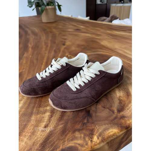 Baskets suedine marron