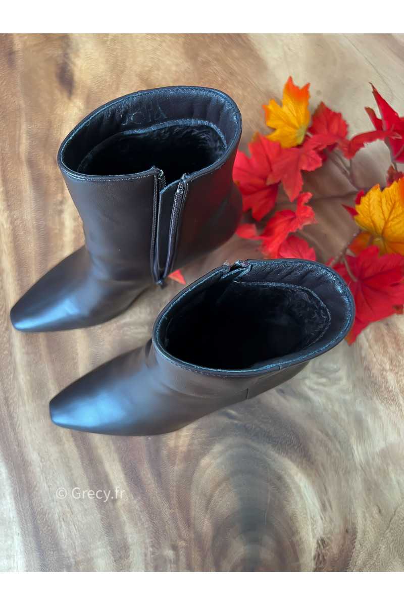 Bottines marron petits talons mode tendance automne grecy