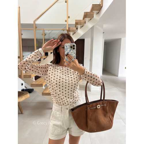 Top beige polka dots