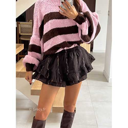 Jupe short marron mode tendance automne grecy