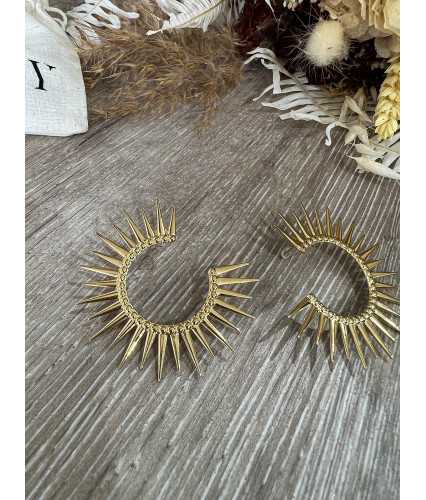 Boucles d'oreilles dorées soleil