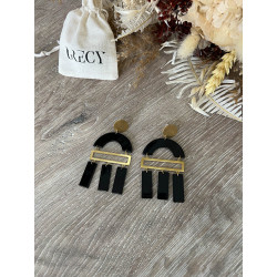 Boucles d'oreilles totem noir