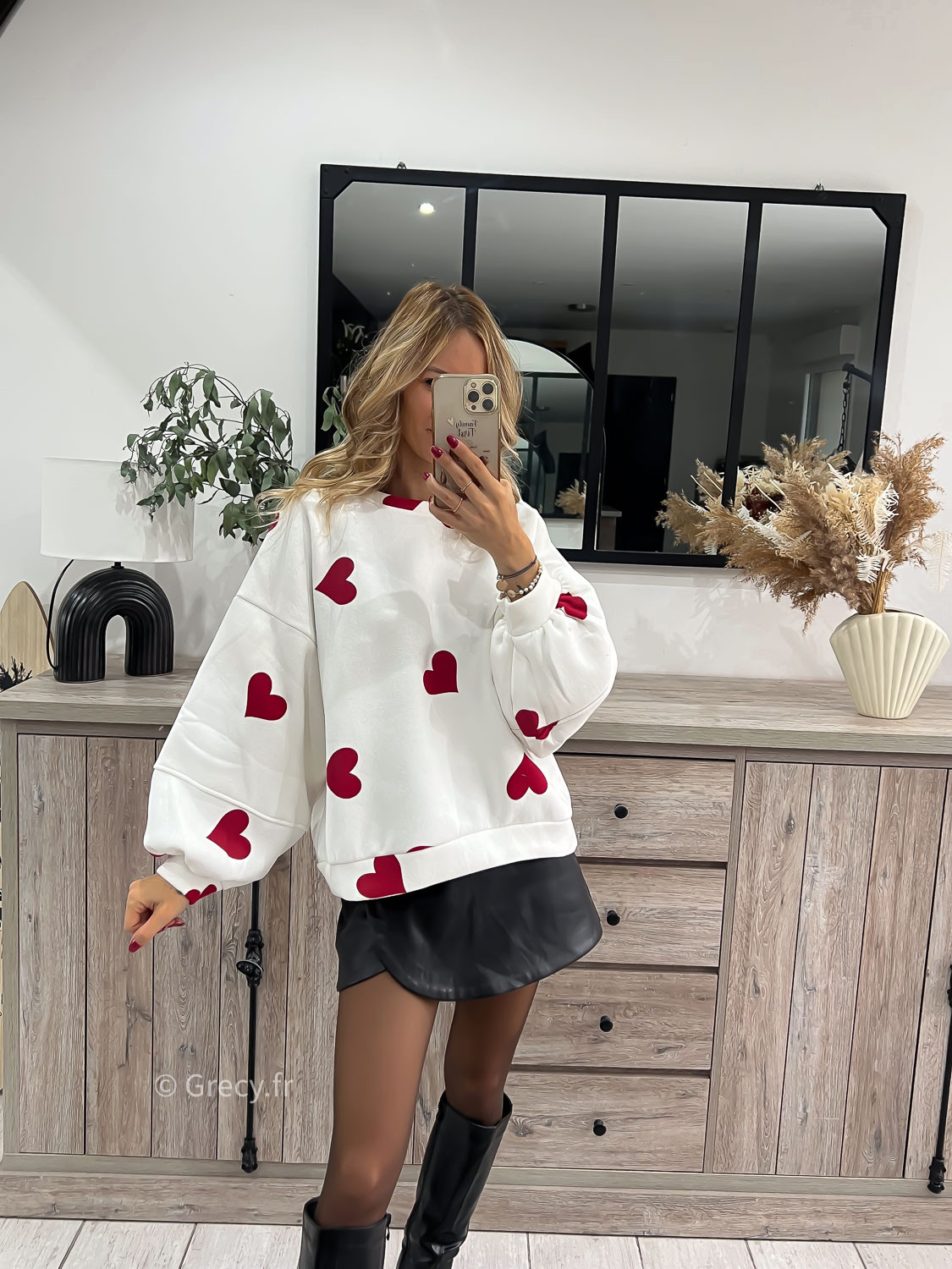Sweat shop coeur rouge